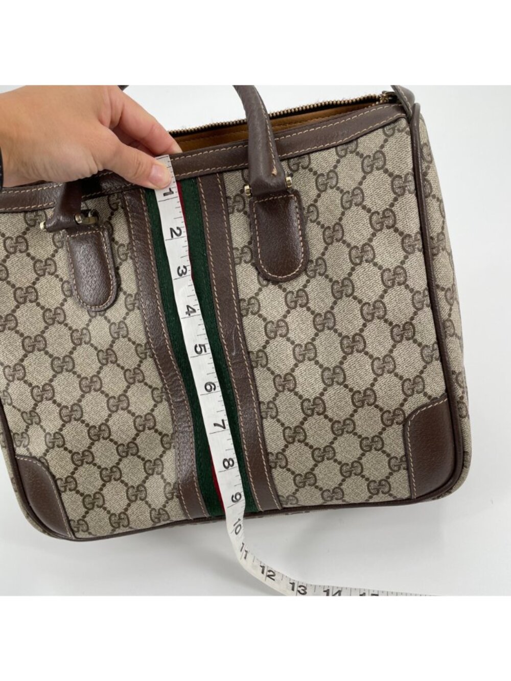 Gucci Ophidia Boston Leather Medium Top Handle Purse Bag Monogram Logo Luxury - Picture 14 of 16